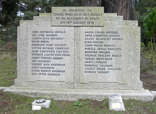 The memorial to the Barcelona air disaster 1959, Brookwood Cemetery