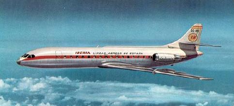 A Caravelle airliner of Iberia Airlines
