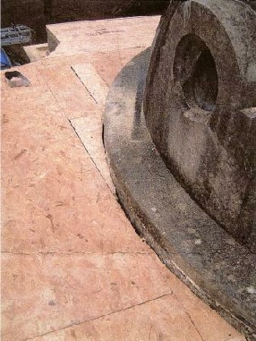 Detail showing the abutment with the base of the dome of the Columbarium Brookwood Cemetery