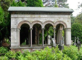 Emergency roof on the Drake mausoleum Brookwood Cemetery