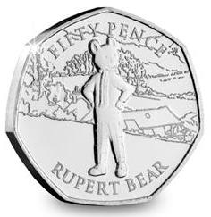 Rupert Bear centenary 50p issued by the Isle of Man