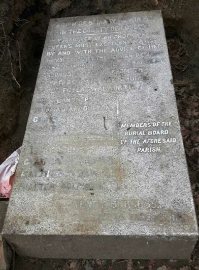 Monument over the reburials from St Peter's Church, Walworth, at Brookwood Cemetery