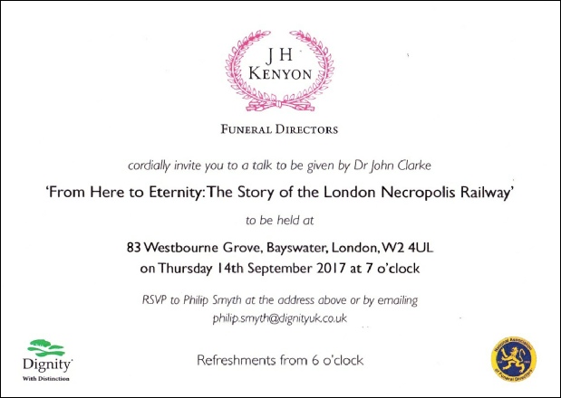 From here to eternity: the story of the London Necropolis Railway J H Kenyon lecture John Clarke