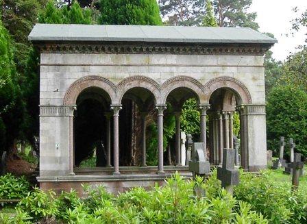 Emergency roof on the Drake mausoleum Brookwood Cemetery