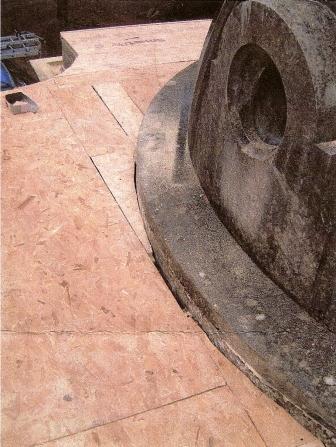 Detail showing the abutment with the base of the dome of the Columbarium Brookwood Cemetery