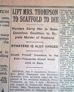 Press cutting of Edith Thompson's execution